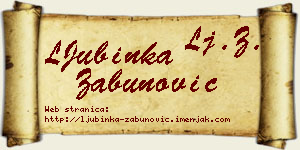 LJubinka Zabunović vizit kartica